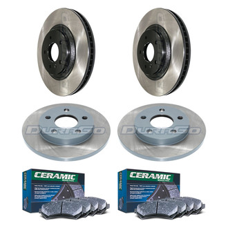 DuraGo® - Electrophoretic Coated Plain Front and Rear Brake Kit with Ceramic Pads