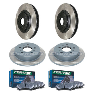 DuraGo® - Electrophoretic Coated Plain Front and Rear Brake Kit with Ceramic Pads