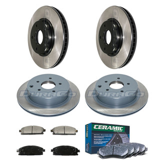 DuraGo® - Electrophoretic Coated Plain Front and Rear Brake Kit with Ceramic Pads