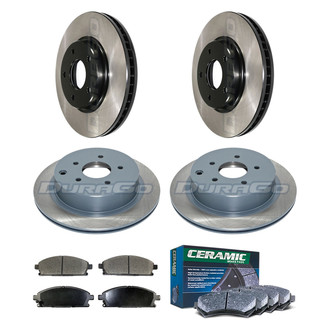DuraGo® - Electrophoretic Coated Plain Front and Rear Brake Kit with Ceramic Pads