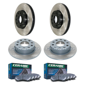 DuraGo® - Electrophoretic Coated 1-Piece Plain Brake Kit with Ceramic Brake Pads