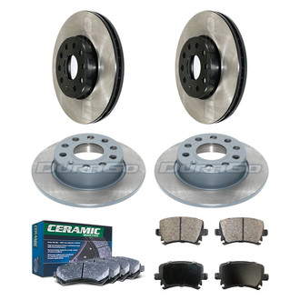 DuraGo® - Electrophoretic Coated Plain Front and Rear Brake Kit with Ceramic Pads
