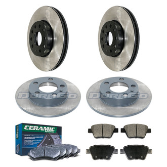 DuraGo® - Electrophoretic Coated Plain Front and Rear Brake Kit with Ceramic Pads