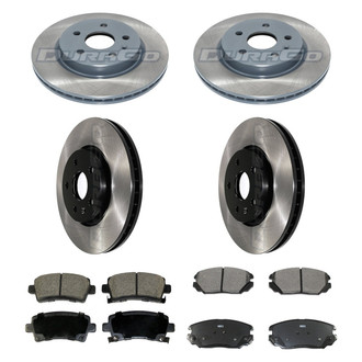 DuraGo® - Electrophoretic Coated Plain Front and Rear Brake Kit with Ceramic Pads