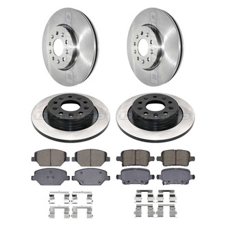 DuraGo® - Electrophoretic Coated Plain Front and Rear Brake Kit with Ceramic Pads