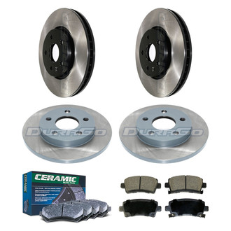 DuraGo® - Electrophoretic Coated Plain Front and Rear Brake Kit with Ceramic Pads