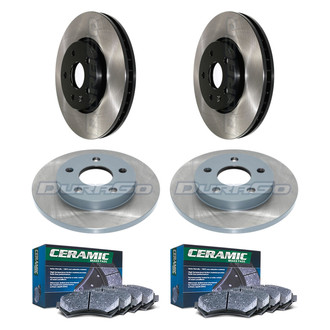 DuraGo® - Electrophoretic Coated Plain Front and Rear Brake Kit with Ceramic Pads