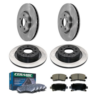 DuraGo® - Electrophoretic Coated Plain Front and Rear Brake Kit with Ceramic Pads
