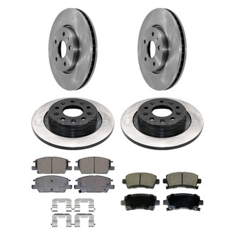 DuraGo® - Electrophoretic Coated Plain Front and Rear Brake Kit with Ceramic Pads