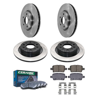 DuraGo® - Electrophoretic Coated Plain Front and Rear Brake Kit with Ceramic Pads