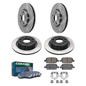DuraGo® - Electrophoretic Coated Plain Front and Rear Brake Kit with Ceramic Pads