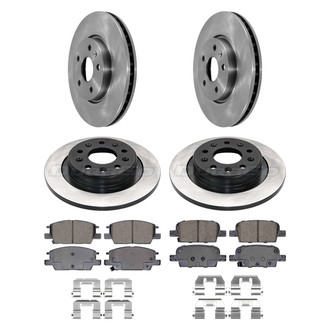 DuraGo® - Electrophoretic Coated Plain Front and Rear Brake Kit with Ceramic Pads