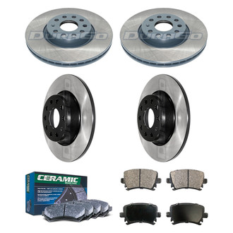 DuraGo® - Electrophoretic Coated Plain Front and Rear Brake Kit with Ceramic Pads