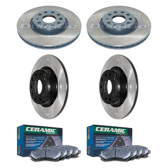 DuraGo® - Electrophoretic Coated Plain Front and Rear Brake Kit with Ceramic Pads