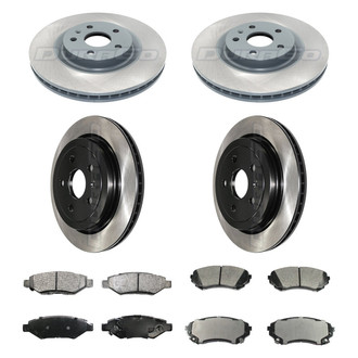DuraGo® - Electrophoretic Coated Plain Front and Rear Brake Kit with Ceramic Pads