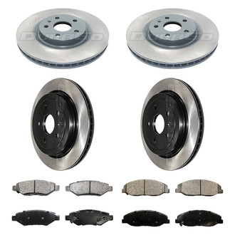 DuraGo® - Electrophoretic Coated Plain Front and Rear Brake Kit with Ceramic Pads
