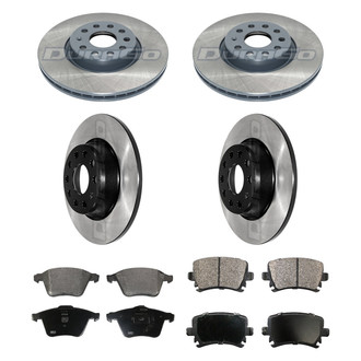 DuraGo® - Electrophoretic Coated Plain Front and Rear Brake Kit with Ceramic Pads