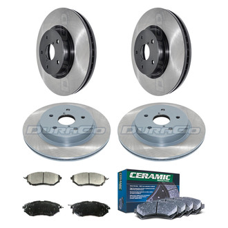 DuraGo® - Electrophoretic Coated Plain Front and Rear Brake Kit with Ceramic Pads