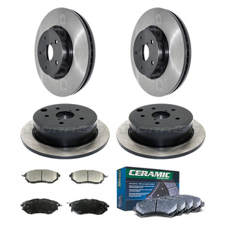 DuraGo® - Electrophoretic Coated Plain Front and Rear Brake Kit with Ceramic Pads
