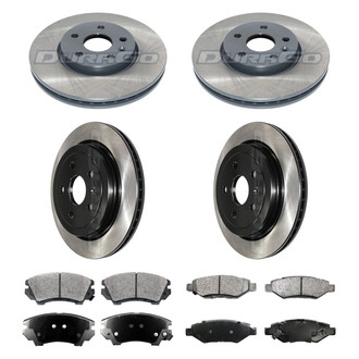 DuraGo® - Electrophoretic Coated Plain Front and Rear Brake Kit with Ceramic Pads