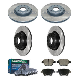 DuraGo® - Electrophoretic Coated Plain Front and Rear Brake Kit with Ceramic Pads