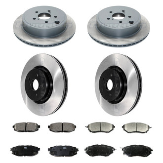 DuraGo® - Electrophoretic Coated Plain Front and Rear Brake Kit with Ceramic Pads