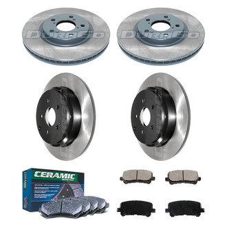DuraGo® - Electrophoretic Coated Plain Front and Rear Brake Kit with Ceramic Pads