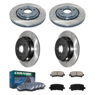 DuraGo® - Electrophoretic Coated Plain Front and Rear Brake Kit with Ceramic Pads