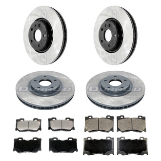 DuraGo® - Electrophoretic Coated Plain Front and Rear Brake Kit with Ceramic Pads