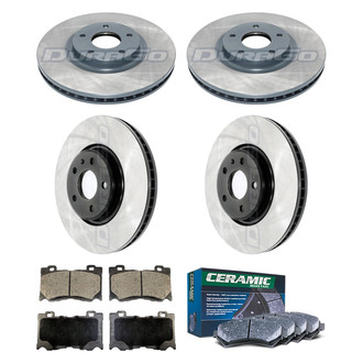 DuraGo® - Electrophoretic Coated Plain Front and Rear Brake Kit with Ceramic Pads