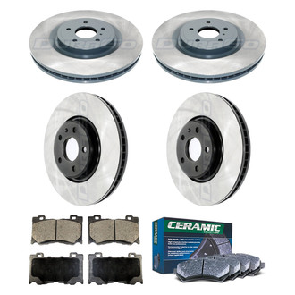 DuraGo® - Electrophoretic Coated Plain Front and Rear Brake Kit with Ceramic Pads