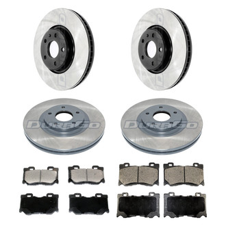 DuraGo® - Electrophoretic Coated Plain Front and Rear Brake Kit with Ceramic Pads