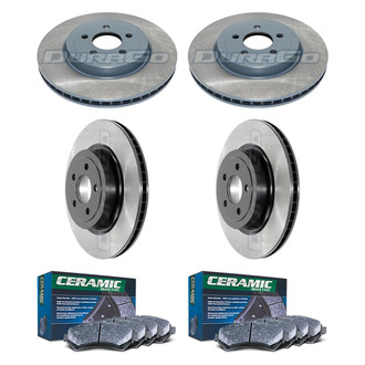 DuraGo® - Electrophoretic Coated Plain Front and Rear Brake Kit with Ceramic Pads