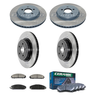 DuraGo® - Electrophoretic Coated Plain Front and Rear Brake Kit with Ceramic Pads