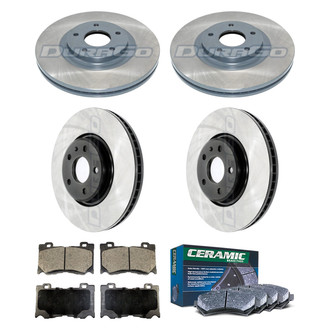 DuraGo® - Electrophoretic Coated Plain Front and Rear Brake Kit with Ceramic Pads