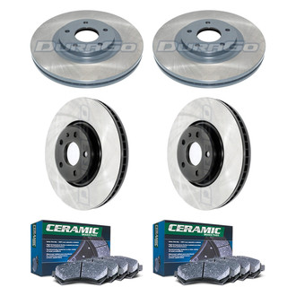 DuraGo® - Electrophoretic Coated Plain Front and Rear Brake Kit with Ceramic Pads