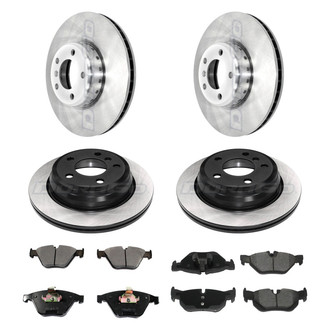 DuraGo® - Electrophoretic Coated Plain Front and Rear Brake Kit with Ceramic Pads