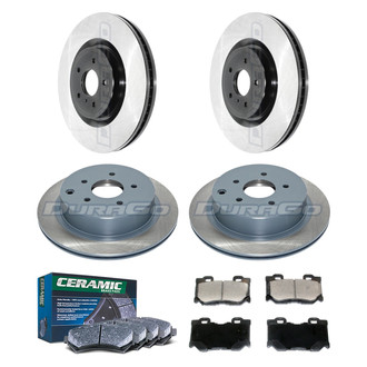 DuraGo® - Electrophoretic Coated Plain Front and Rear Brake Kit with Ceramic Pads