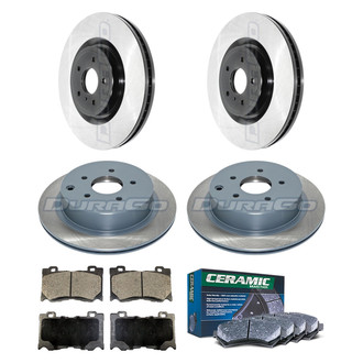 DuraGo® - Electrophoretic Coated Plain Front and Rear Brake Kit with Ceramic Pads