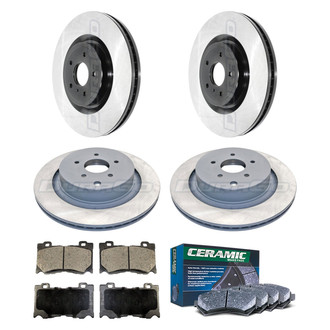DuraGo® - Electrophoretic Coated Plain Front and Rear Brake Kit with Ceramic Pads
