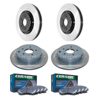 DuraGo® - Electrophoretic Coated Plain Front and Rear Brake Kit with Ceramic Pads