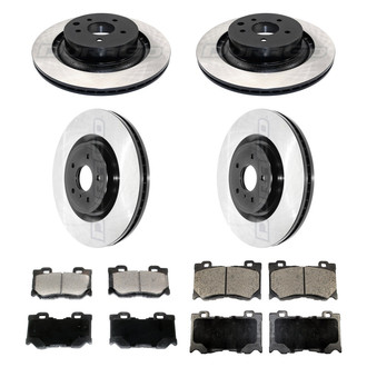 DuraGo® - Electrophoretic Coated Plain Front and Rear Brake Kit with Ceramic Pads