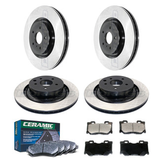 DuraGo® - Electrophoretic Coated Plain Front and Rear Brake Kit with Ceramic Pads