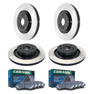 DuraGo® - Electrophoretic Coated Plain Front and Rear Brake Kit with Ceramic Pads