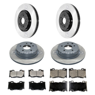 DuraGo® - Electrophoretic Coated Plain Front and Rear Brake Kit with Ceramic Pads