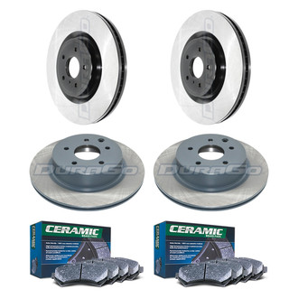 DuraGo® - Electrophoretic Coated Plain Front and Rear Brake Kit with Ceramic Pads