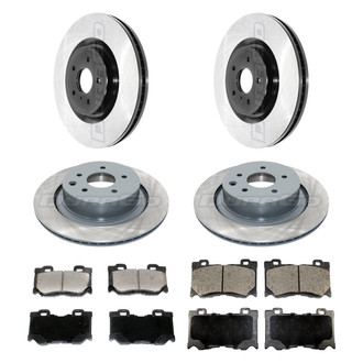 DuraGo® - Electrophoretic Coated Plain Front and Rear Brake Kit with Ceramic Pads