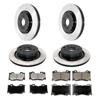 DuraGo® - Electrophoretic Coated Plain Front and Rear Brake Kit with Ceramic Pads