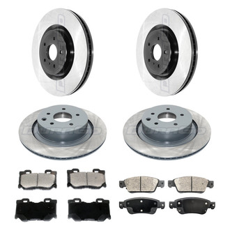 DuraGo® - Electrophoretic Coated Plain Front and Rear Brake Kit with Ceramic Pads