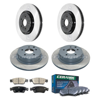 DuraGo® - Electrophoretic Coated Plain Front and Rear Brake Kit with Ceramic Pads